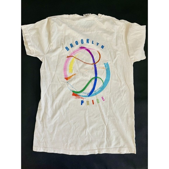 Brooklyn Pride Men’s Basketball Tshirt Small Off White Comfort Colors New NY - Picture 1 of 7